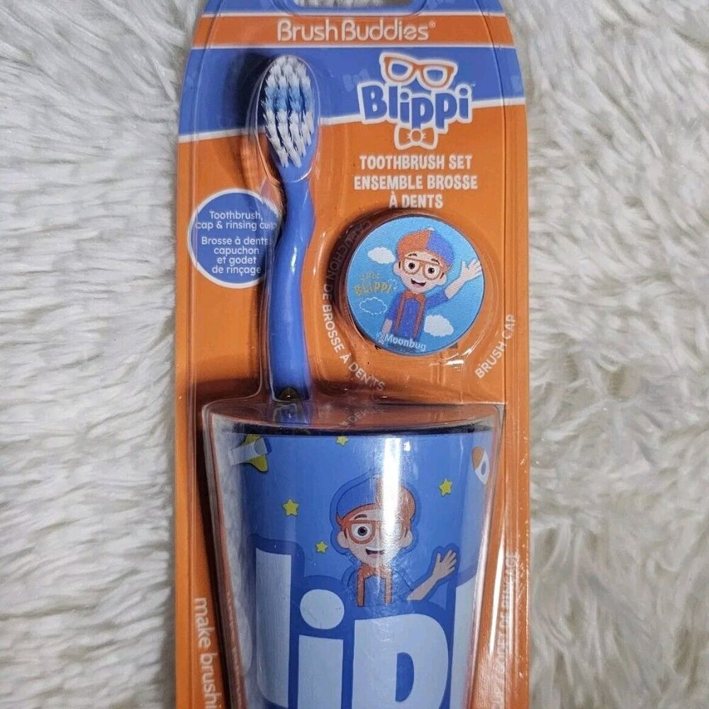 Brush Buddies Blippi Soft Toothbrush Cap & Rinsing Cup